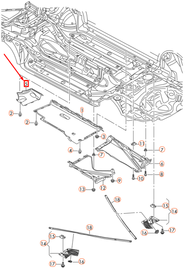 NEW AUDI RS7 SPORTBACK 4G8 LEFT SIDE UNDERBODY COVER TRIM 4G0825201C ORIGINAL