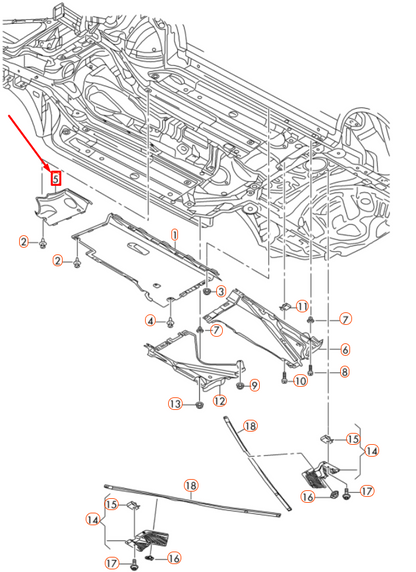 NEW AUDI RS7 SPORTBACK 4G8 LEFT SIDE UNDERBODY COVER TRIM 4G0825201C ORIGINAL