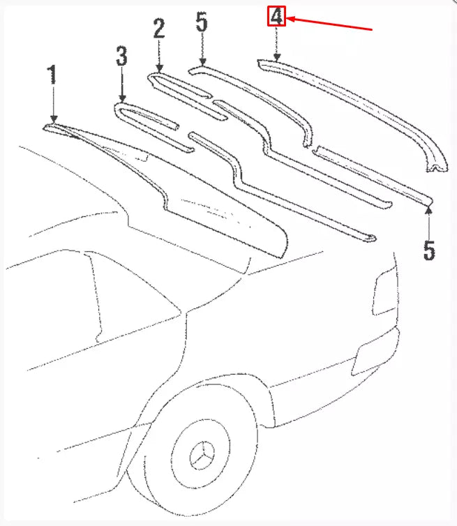 NEW MERCEDES E W124 SEDAN COVER REAR WINDOW PANE BOTTOM A1246782237