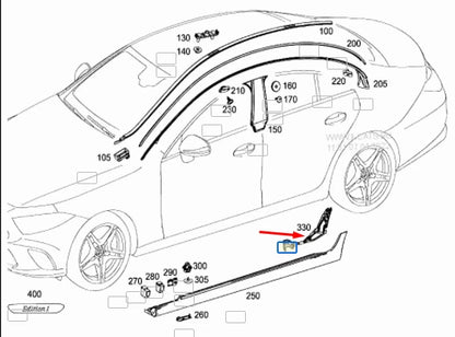 NEW MERCEDES-BENZ CLS C257 LEFT SIDE SKIRT RETAINING TRIM A2576982300 ORIGINAL