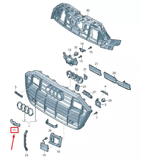 NEW AUDI A6 4A C8 RADIATOR GRILLE COVER CAP 4K0853140B9B9
