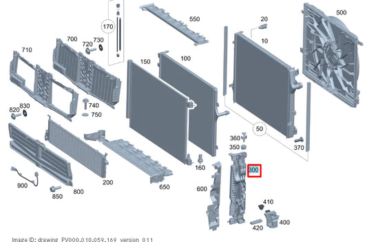 NEW MERCEDES-BENZ S W223 RIGHT RADIATOR HOLDER A0995040101 ORIGINAL