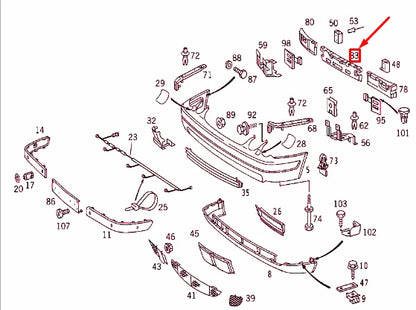 NEW MB CLK C208 FRONT BUMPER CENTRAL IMPACT ABSORBER A2088851037 ORIGINAL