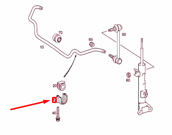 NEW MERCEDES-BENZ C W203 FRONT RIGHT SWAY BAR BRACKET A2033231240 ORIGINAL