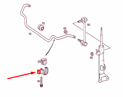NEW MERCEDES-BENZ C W203 FRONT RIGHT SWAY BAR BRACKET A2033231240 ORIGINAL