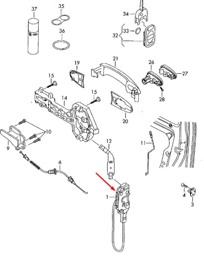 NEW VOLKSWAGEN CRAFTER 2F FRONT RIGHT DOOR LOCK RHD 2E2837016B