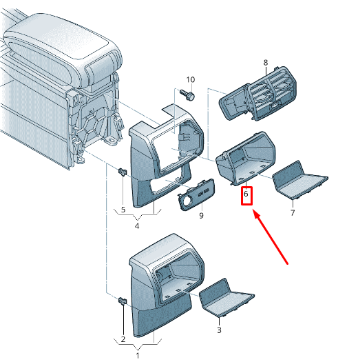 NEW AUDI Q3 F3 REAR CENTRE CONSOLE TRAY 83A8633006PS ORIGINAL