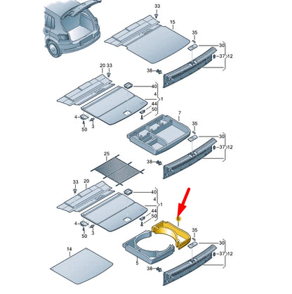 NEW VW TIGUAN 5N MK1 TRUNK RIGHT FILLER PIECE 5N0858858C ORIGINAL