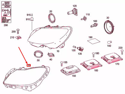 NEW MERCEDES-BENZ CL C216 LEFT HEADLIGHT SEALING FRAME A2168260058 ORIGINAL