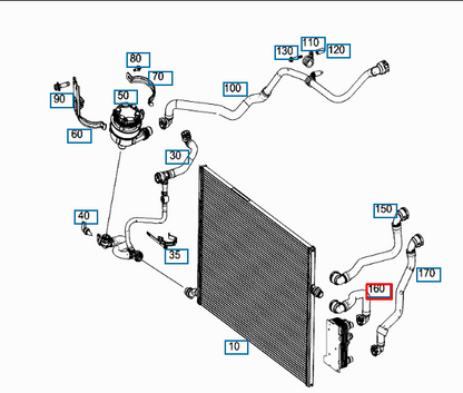 NEW MERCEDES-BENZ GLC COUPE C253 WATER COOLING PIPE HOSE A2535010082 BE ORIGINAL