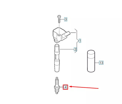 NEW AUDI A3 CONVERTIBLE 8V SPARK PLUG 06K905601K ORIGINAL