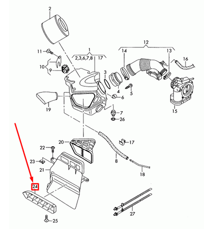 new audi a4 8k b8 intake air strainer 8k0129054 original