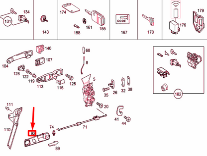 NEW MB SLK R170 FRONT RIGHT DOOR HANDLE RECESS TRIM A1707600262 ORIGINAL