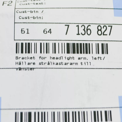 NEW BMW 3 E90 LEFT HEADLIGHT ARM BRACKET 7136827 51647136827 ORIGINAL