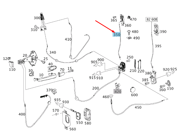 NEW MERCEDES-BENZ SPRINTER W906 REAR RIGHT DOOR BOWDEN CABLE A9067603904