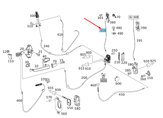NEW MERCEDES-BENZ SPRINTER W906 REAR RIGHT DOOR BOWDEN CABLE A9067603904