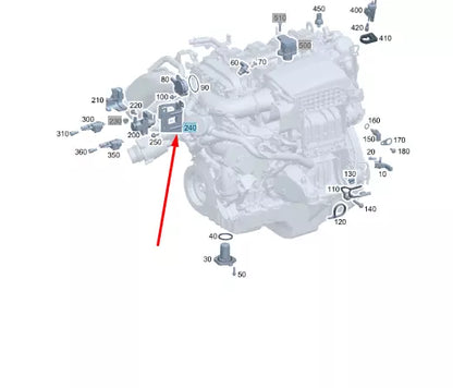 NEW MB C W205 TRANSDUCER TO CYLINDER CRANKCASE BRACKET A2740780341 ORIGINAL