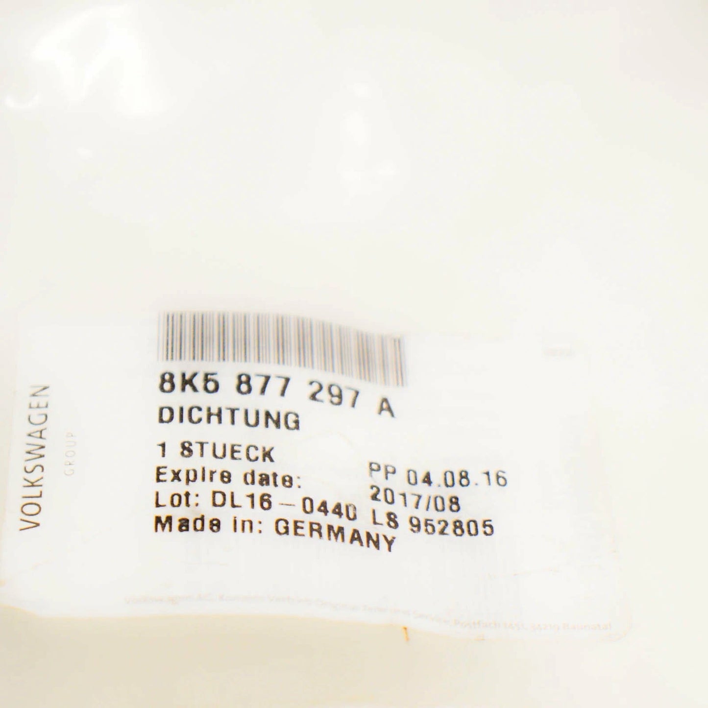 NEW VOLKSWAGEN JETTA A6 5C6 SUNROOF SEAL 8K5877297A ORIGINAL