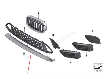 NEW BMW X1 F48 FRONT BUMPER LOWER GRILLE TRIM 51117425977 7425977 2015 ORIGINAL