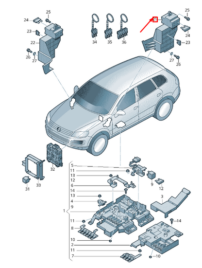 NEW VW TOUAREG 7P MK2 LEFT FUSE HOLDER LHD 7P0941824C ORIGINAL