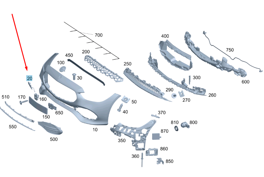 NEW MERCEDES-BENZ C W206 FRONT BUMPER TOW EYE COVER A20688504029999 ORIGINAL