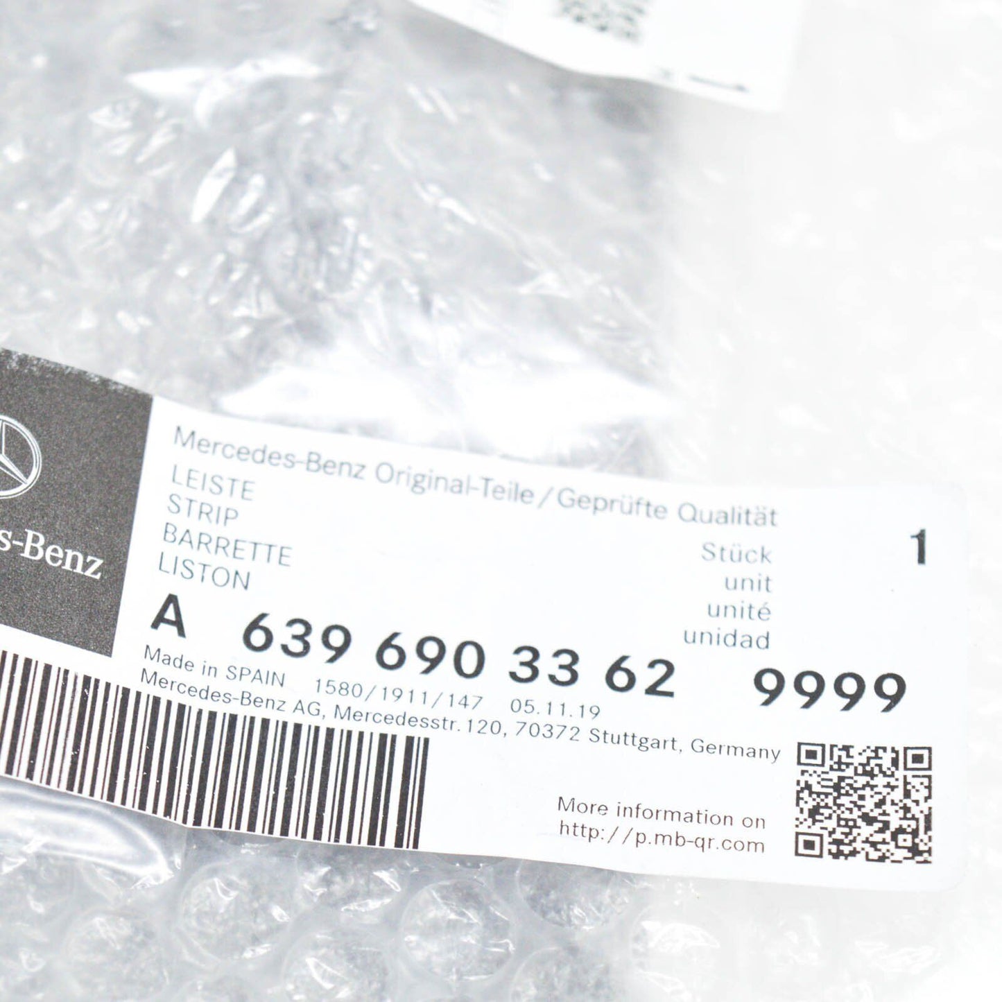 NEW MB VITO W639 RIGHT SIDE PANEL REAR BOTTOM STRIP A63969033629999 ORIGINAL