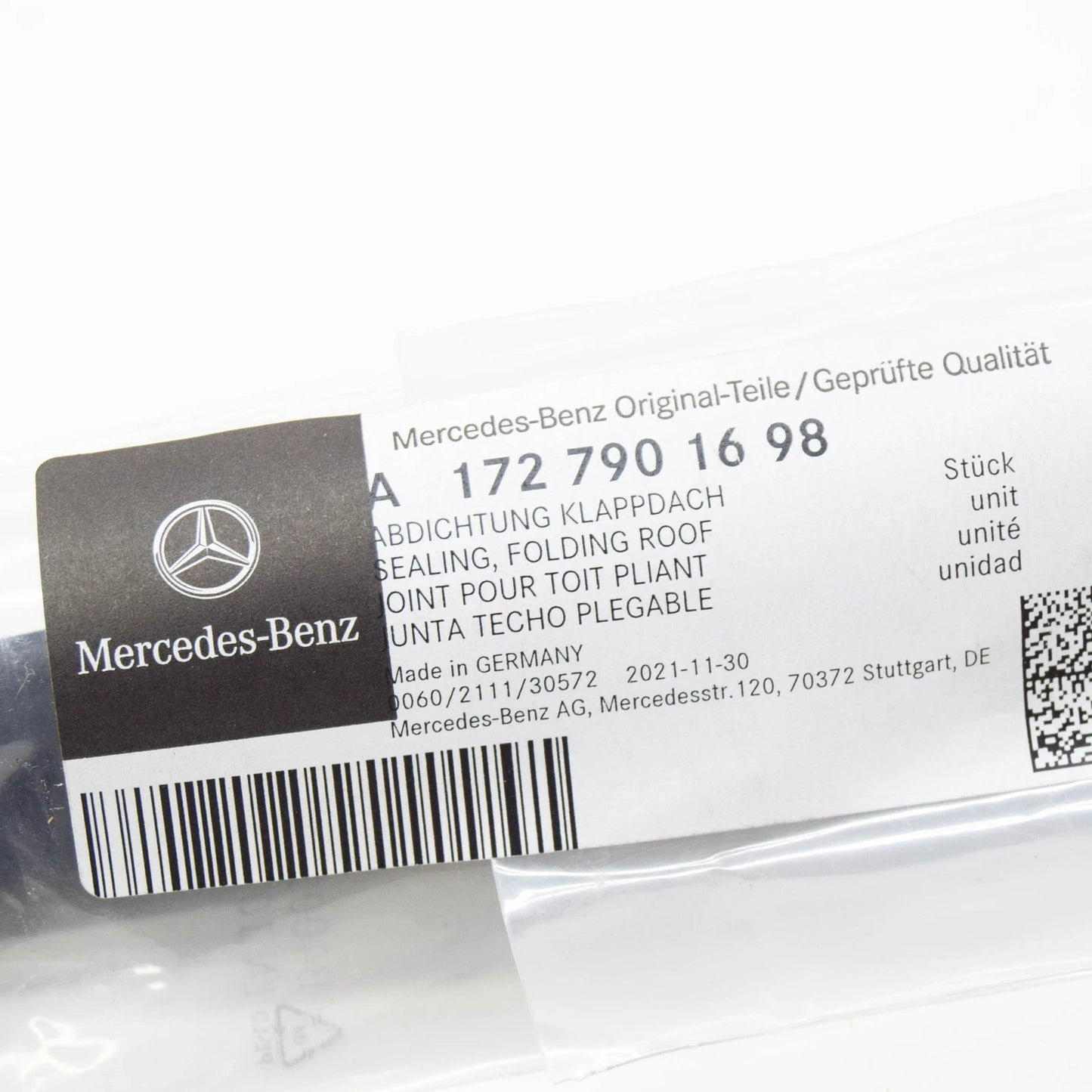 NEW MERCEDES-BENZ SLK R172 RIGHT FOLDING ROOF SEALING A1727901698 ORIGINAL