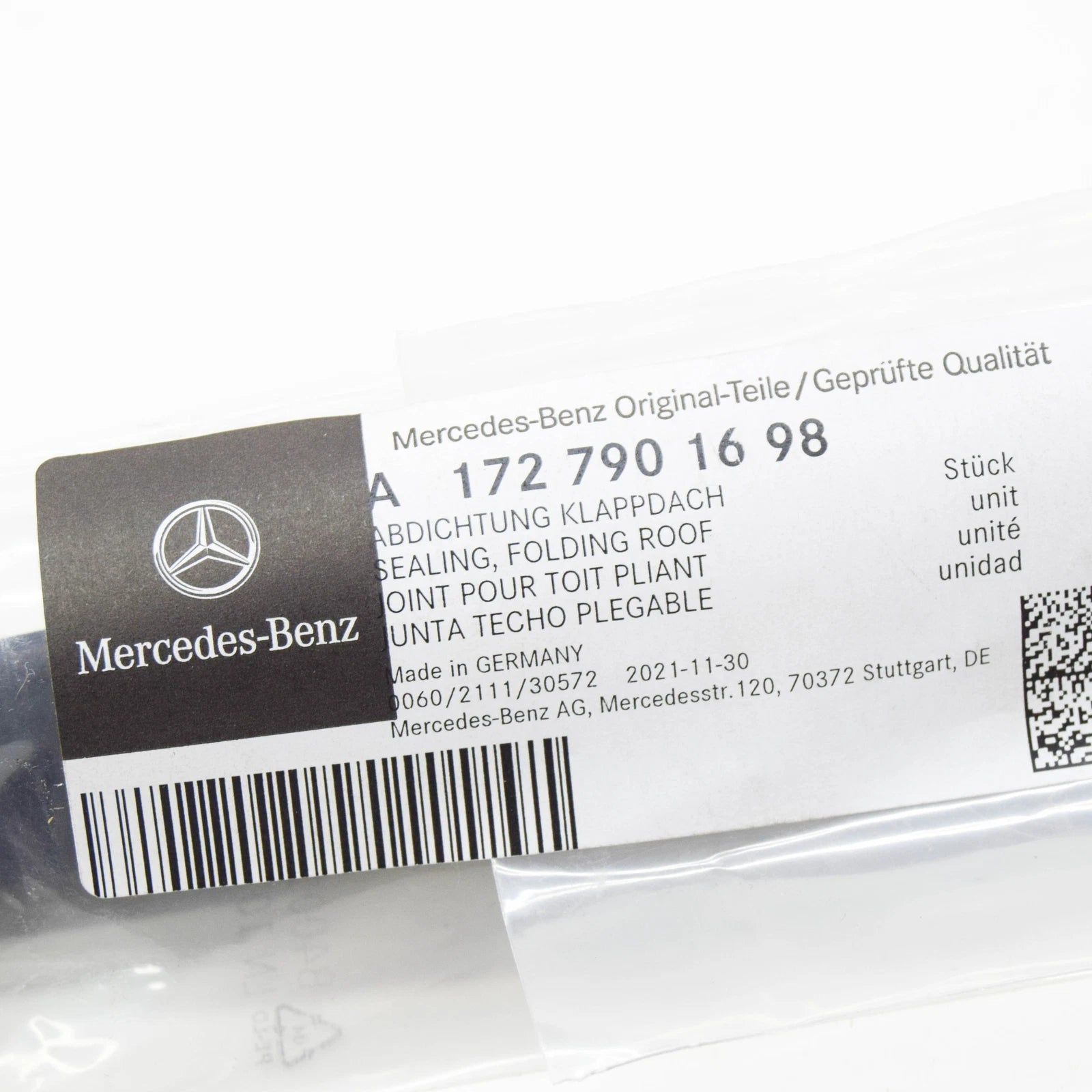 NEW MERCEDES-BENZ SLK R172 RIGHT FOLDING ROOF SEALING A1727901698 ORIGINAL