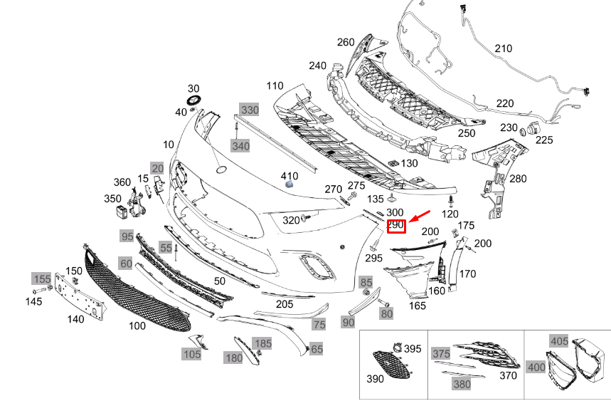 NEW MB A W177 FRONT BUMPER RIGHT UPPER MOUNTING RAIL A1778851600 ORIGINAL