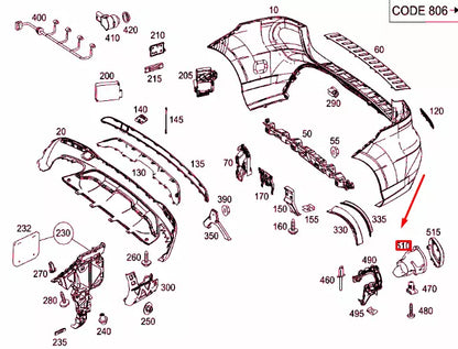 NEW MERCEDES-BENZ GLE W166 LEFT TAIL PIPE COVER A2124902727 ORIGINAL
