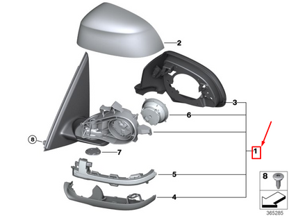 new bmw x4 f26 front right side wing mirror 51167396054 original