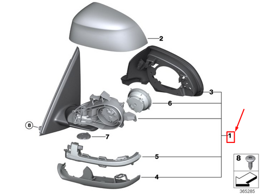 new bmw x4 f26 front right side wing mirror 51167396054 original