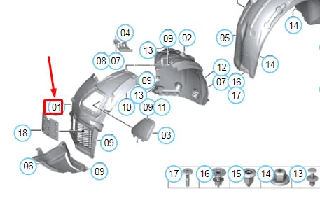 NEW BMW M6 F13 FRONT RIGHT WHEEL ARCH COVER FRONT PART 51718050544 ORIGINAL