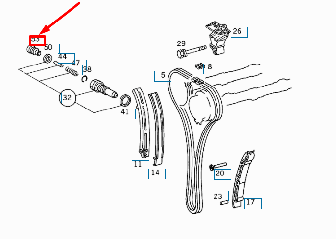NEW MERCEDES-BENZ SPRINTER W903 CHAIN TENSIONER END PIECE A1040500166 ORIGINAL