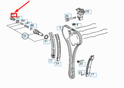 NEW MERCEDES-BENZ SPRINTER W903 CHAIN TENSIONER END PIECE A1040500166 ORIGINAL
