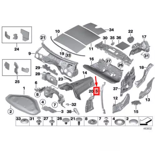 NEW BMW 1 F20 FRONT LEFT FENDER TO BODY SEAL 51487300693 7300693 ORIGINAL