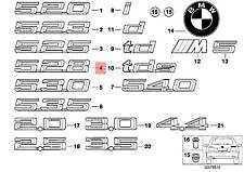 NEW BMW E39 SEDAN TRUNK LID 528 EMBLEM BADGE LOGO SIGN 8167687 51148167687