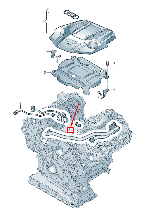 NEW AUDI A5 SPORTBACK F5 ENGINE VENT HOSE 06M103210ED ORIGINAL