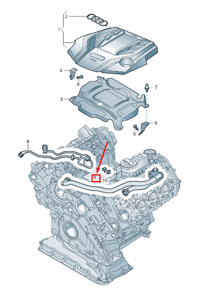 NEW AUDI A5 SPORTBACK F5 ENGINE VENT HOSE 06M103210ED ORIGINAL