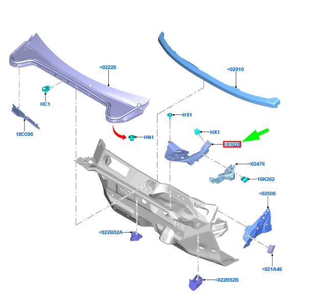 new ford focus mk4 dahs panel left extension 2422865 jx7b-a01628-cc original