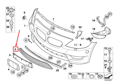 NEW BMW Z4 COUPE E86 FRONT BUMPER CENTER GRILL 51117895842 7895842 ORIGINAL