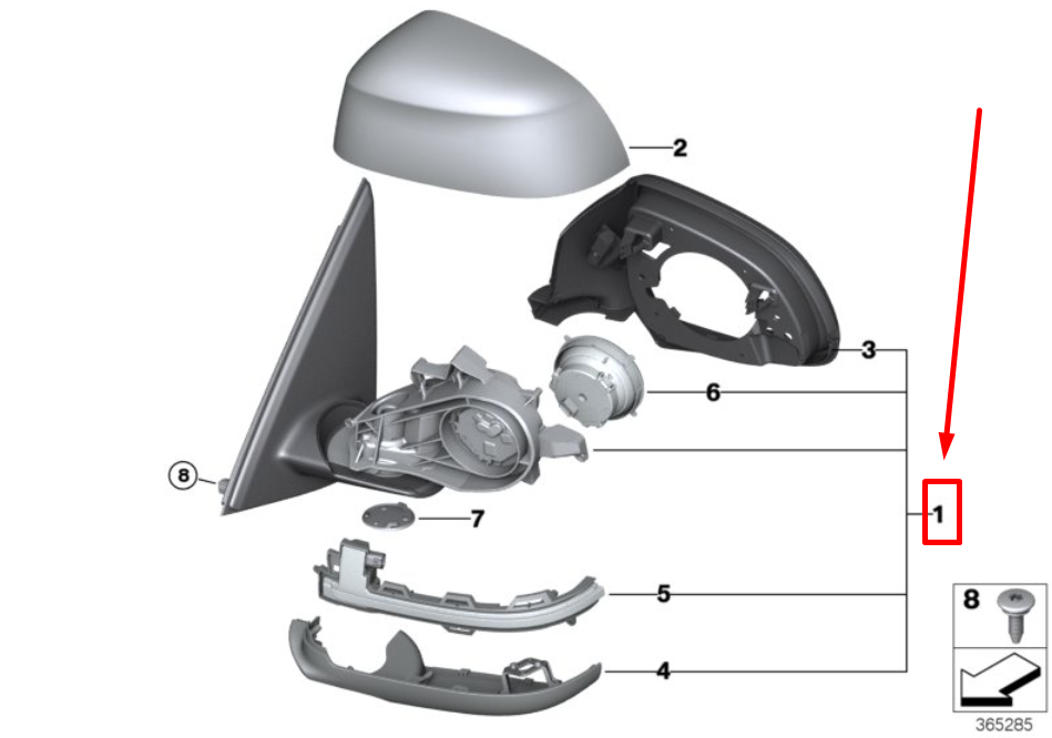 new bmw x3 f25 front right wing mirror 51167396072 7396072 original
