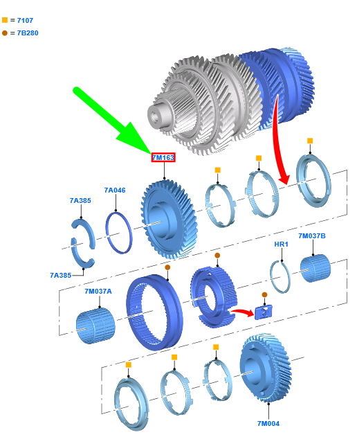 new ford kuga mk3 cx482 3rd speed cone and gear assy 1871332 original