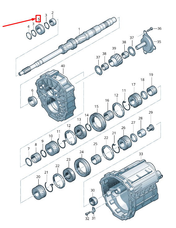 NEW AUDI A6 AVANT C6 TRANSAXLE INPUT SHAFT BEARING 01X311445D ORIGINAL