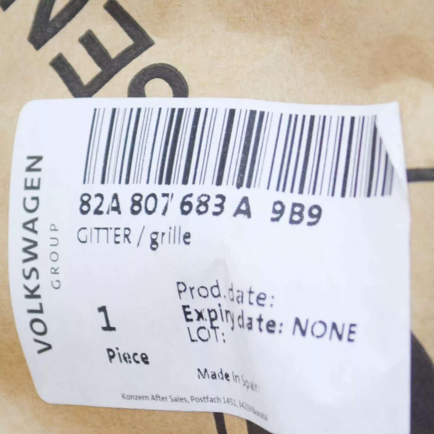 NEW AUDI A1 SPORTBACK GB FRONT BUMPER LOWER GRILLE 82A807683A9B9 ORIGINAL