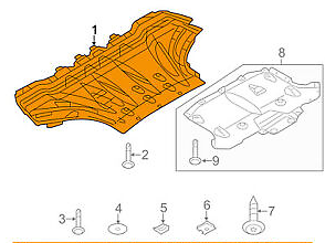 new audi a8 4h front underbody engine splash shield 4h0825235t original