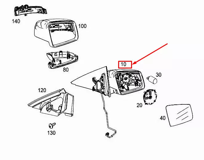NEW MERCEDES-BENZ CLA C117 FRONT RIGHT SIDE WING MIRROR A1178101800