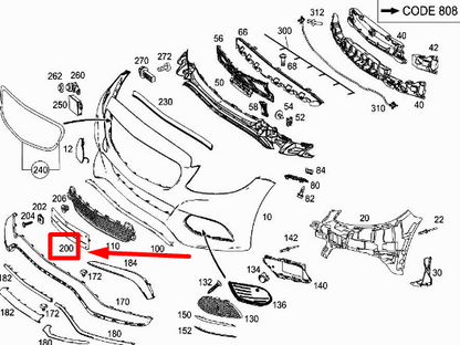 NEW MERCEDES-BENZ C W205 FRONT BUMPER NUMBER HOLDER A2058851104 ORIGINAL
