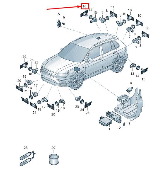new skoda kamiq rear right parking sensor bracket 657919488a original