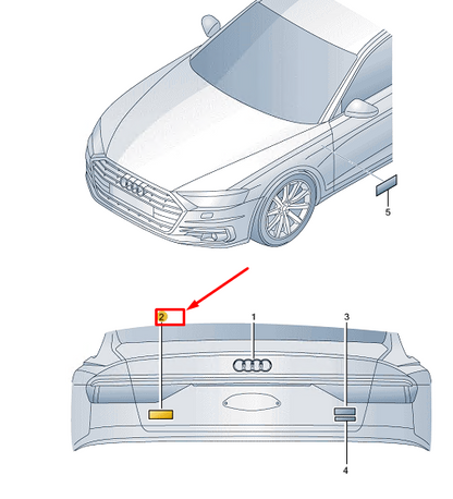 new audi a8 d5 rear lid emblem 4n0853741ct94 original